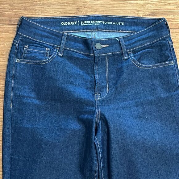 Old Navy Super Skinny Mid-Rise Dark Wash Jeans – Size 6 - Picture 3 of 7